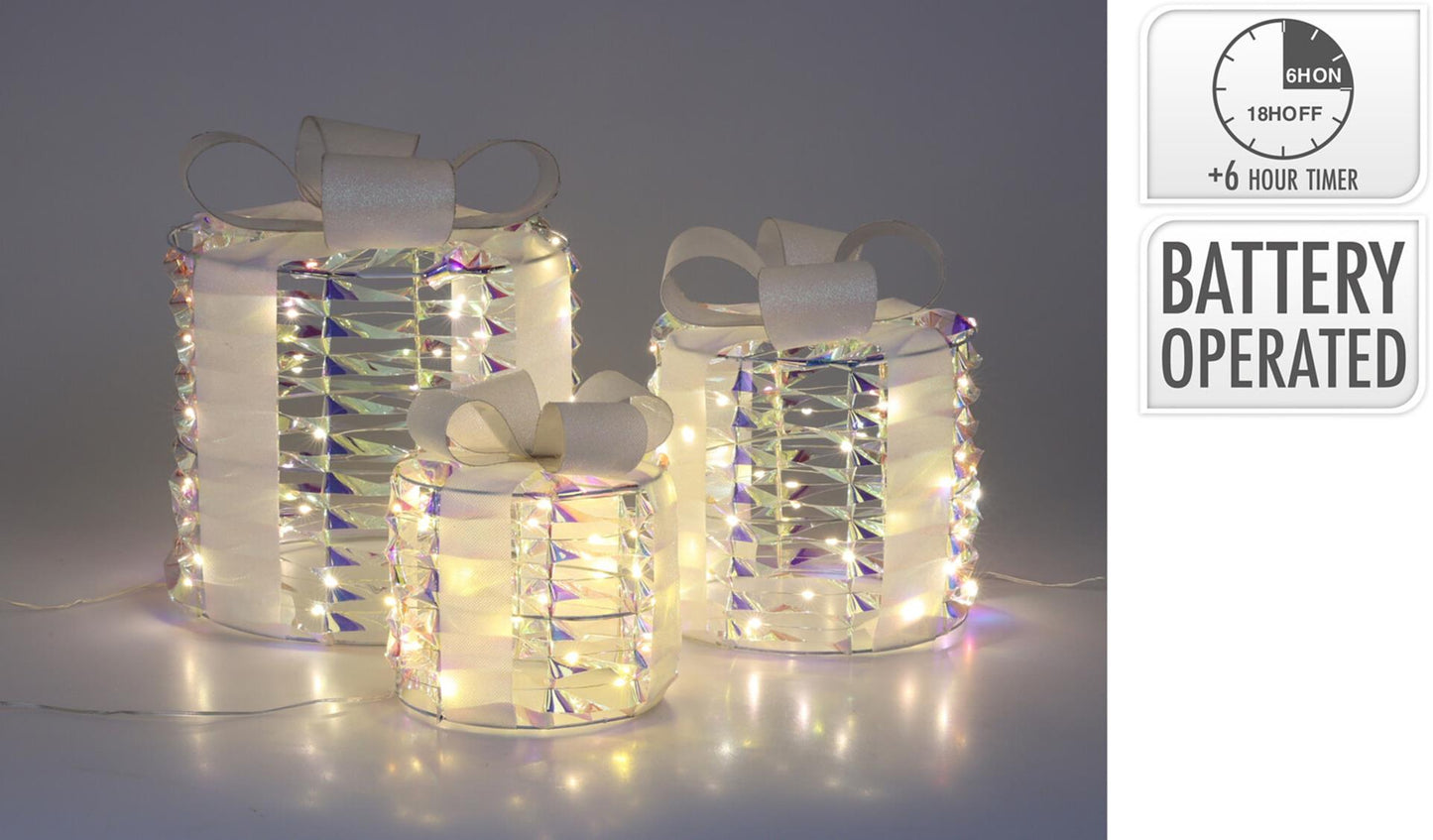 Cadeau d'image de style pour la maison 30 cm lot de 3 LED arc-en-ciel