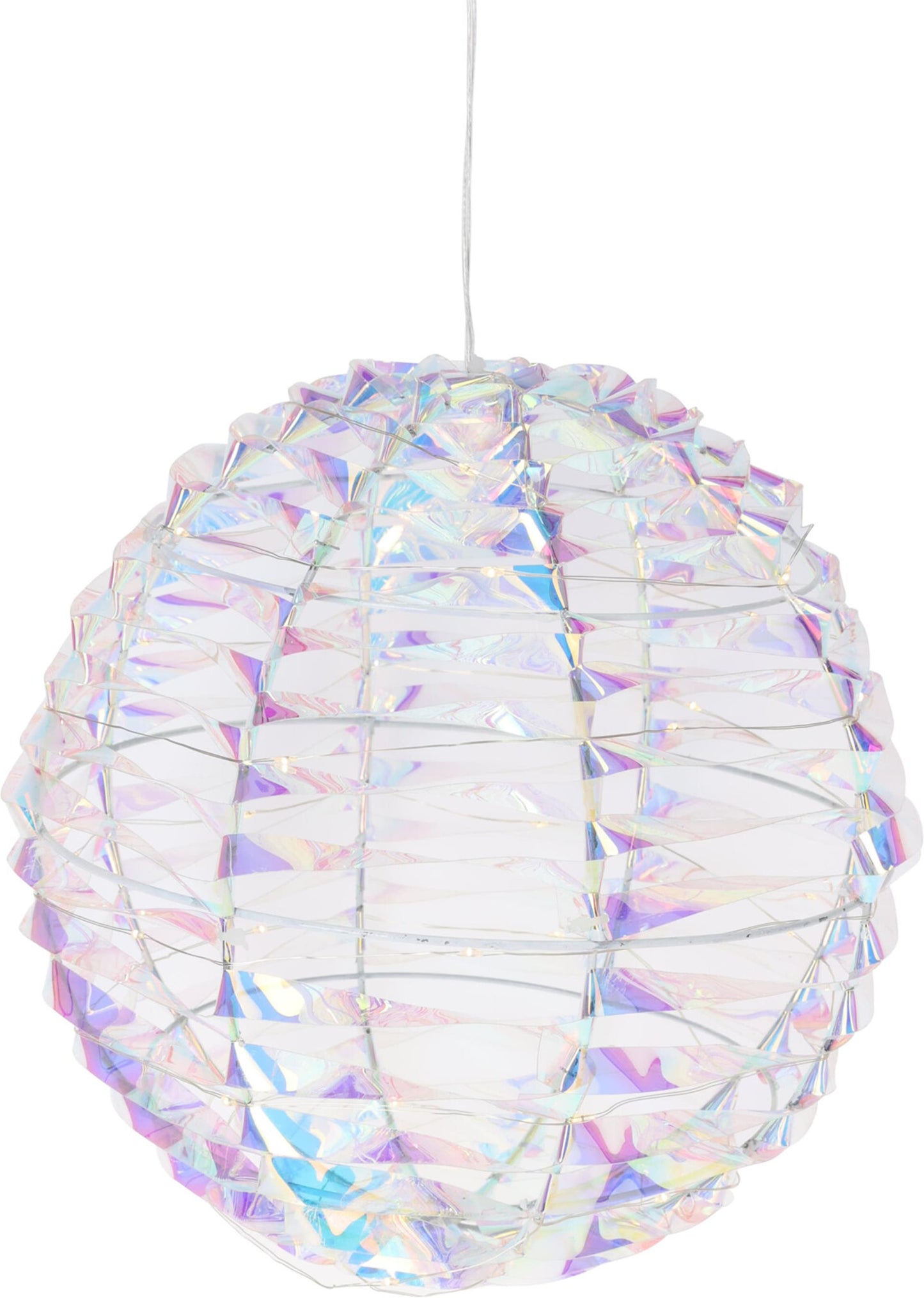 Boule déco déco 25cm 40 LED irisées sur batterie