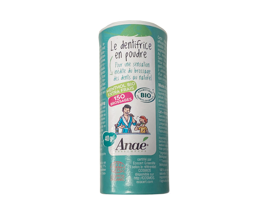 ANAE Tooth Brush Powder sans Fluor Menthol 40G