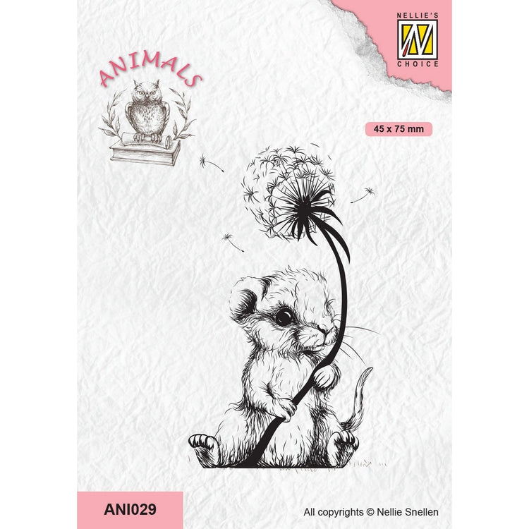 Le choix de Nellie • Tampons transparents animaux souris avec peluches de pissenlit