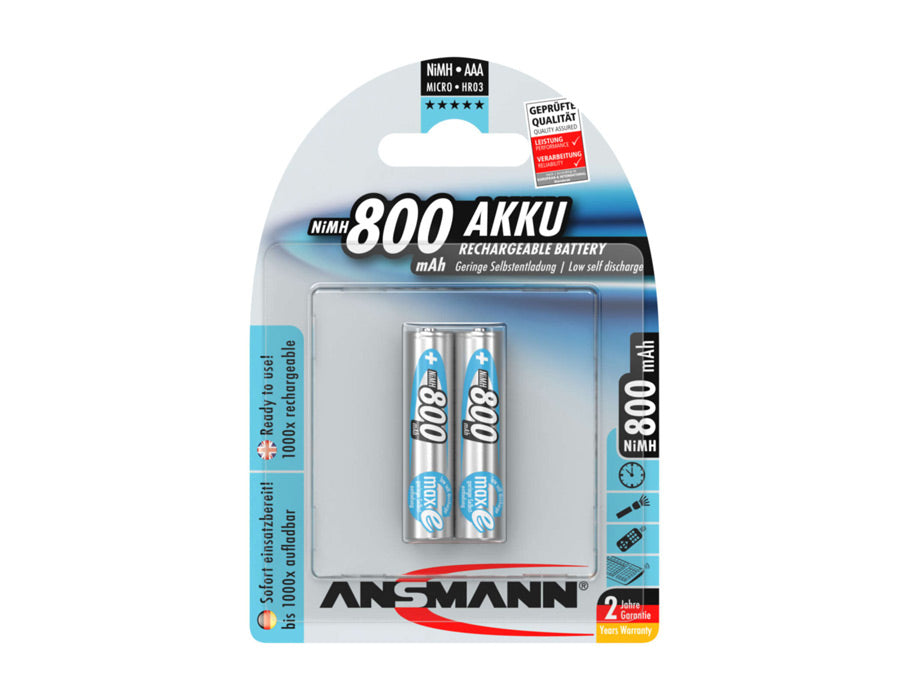 Batteries Ansmann Nimh Battery Micro AAA 800 MAH 2 pièces
