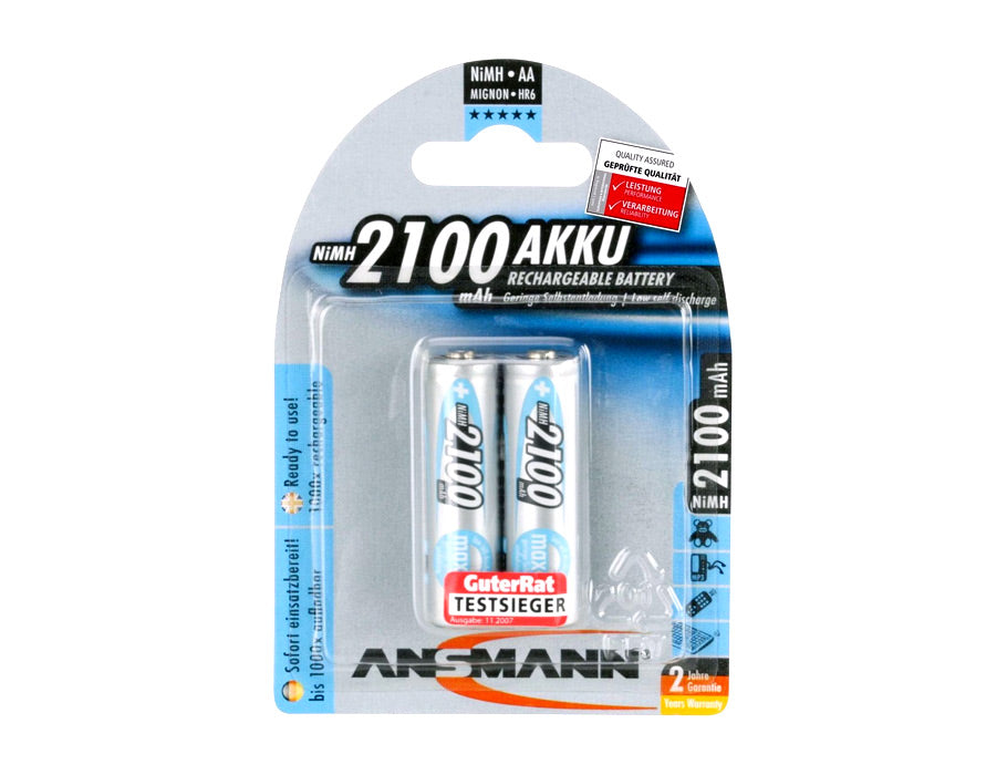 Batteries Ansmann Nimh Battery Mignon AA 2100 MAH 2 PIÈCES