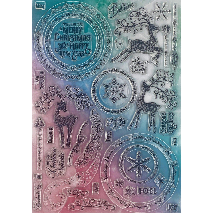 Expressions créatives Angela Poole • jeu de tampons photopolymère Crystal Christmas a4
