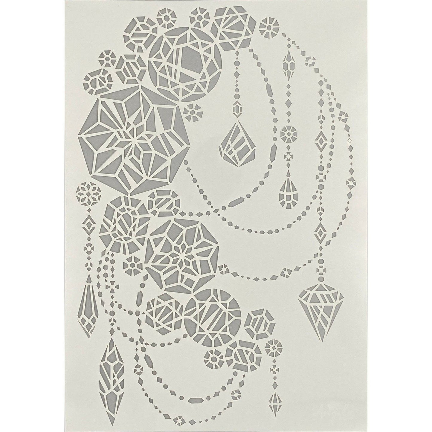 Angela poole • pochoir artisanal pierres précieuses en cristal a4