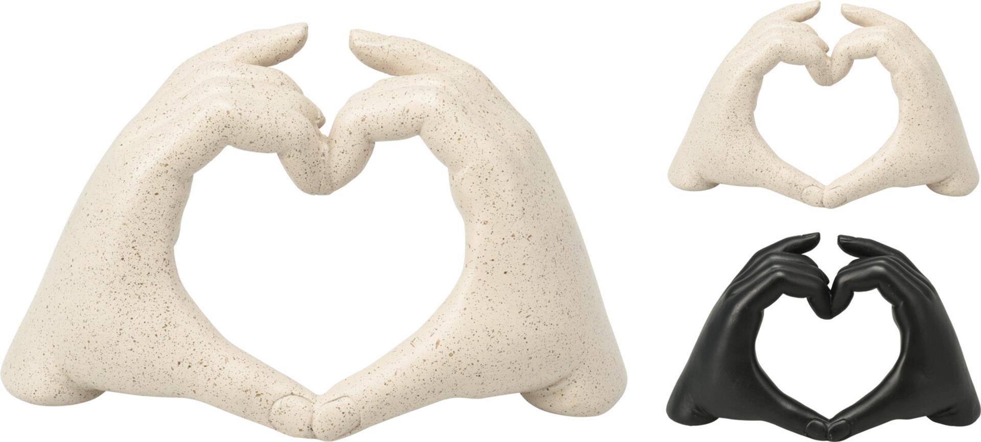 Image de décoration d'intérieur mains en forme de coeur 14cm polystone