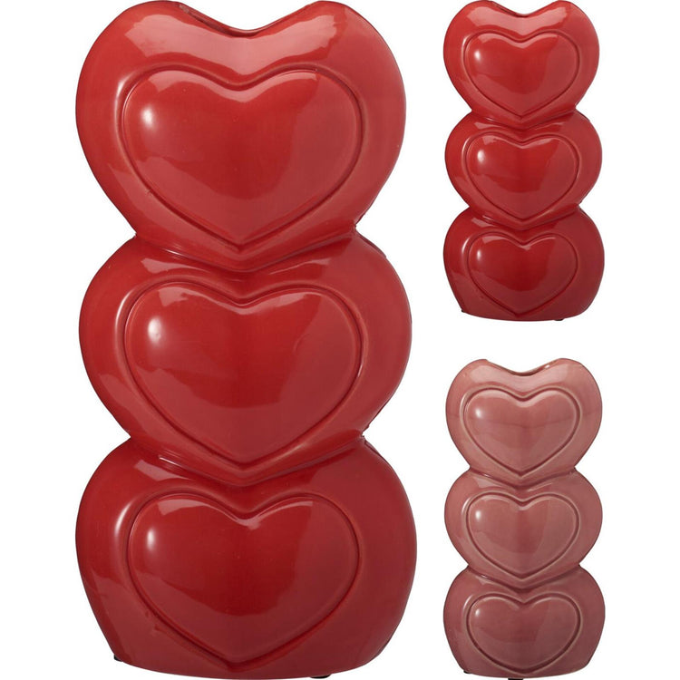Vase déco coeurs 20cm