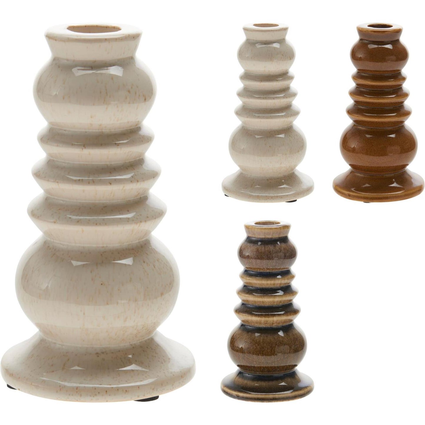 Bougeoir déco 8x15 cm 3 assortis