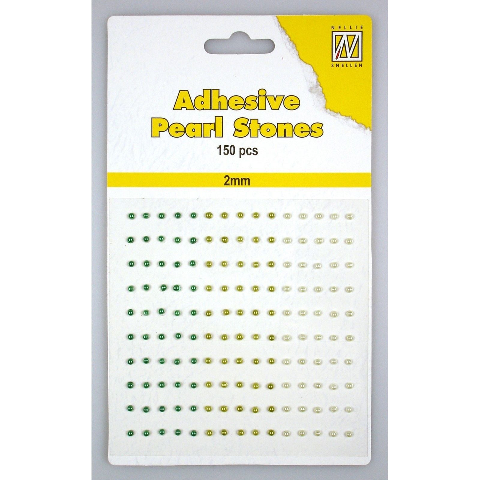 Le choix de Nellie • perles adhésives 150 pièces feuille 2mm 3 tons vert