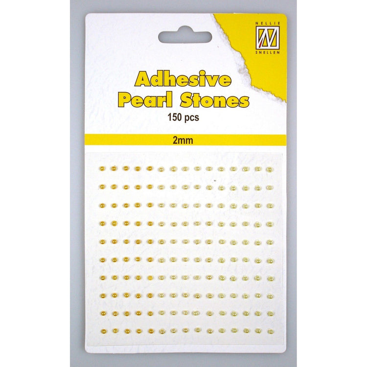 Le choix de Nellie • perles adhésives 150 pièces feuille 2mm 3 tons jaune-or