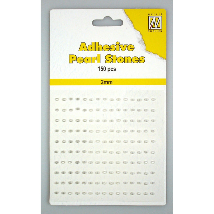 Le choix de Nellie • perles adhésives 150 pièces feuille 2mm 3 tons blanc