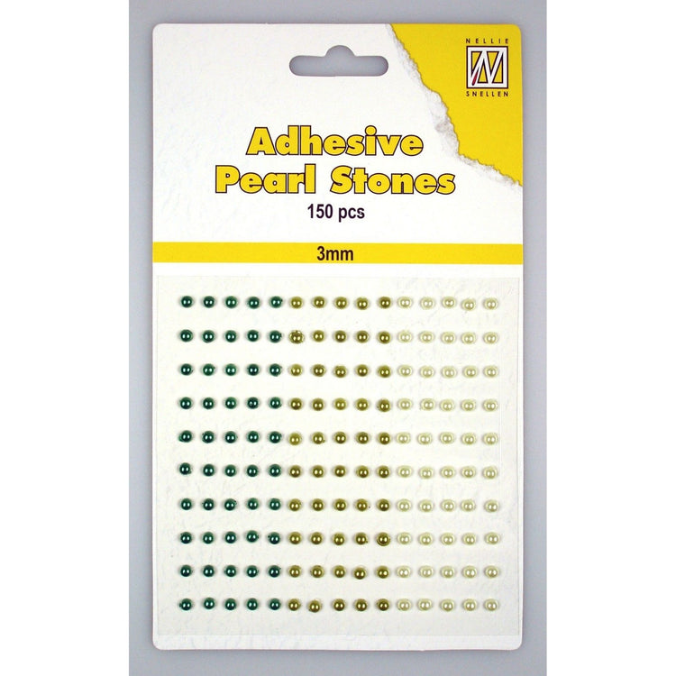 Le choix de Nellie • perles adhésives 150 pièces feuille 3mm 3 tons vert