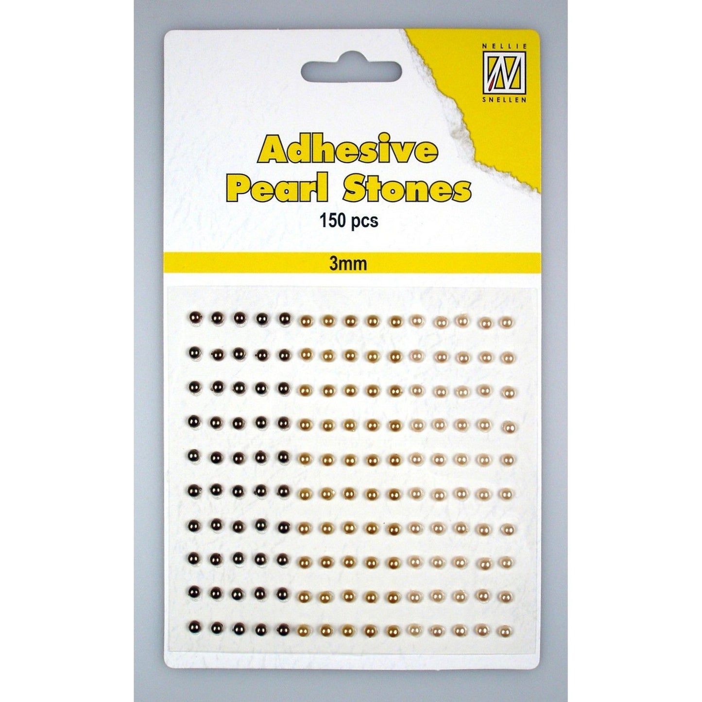 Le choix de Nellie • perles adhésives 150 pièces feuille 3mm 3 tons marron