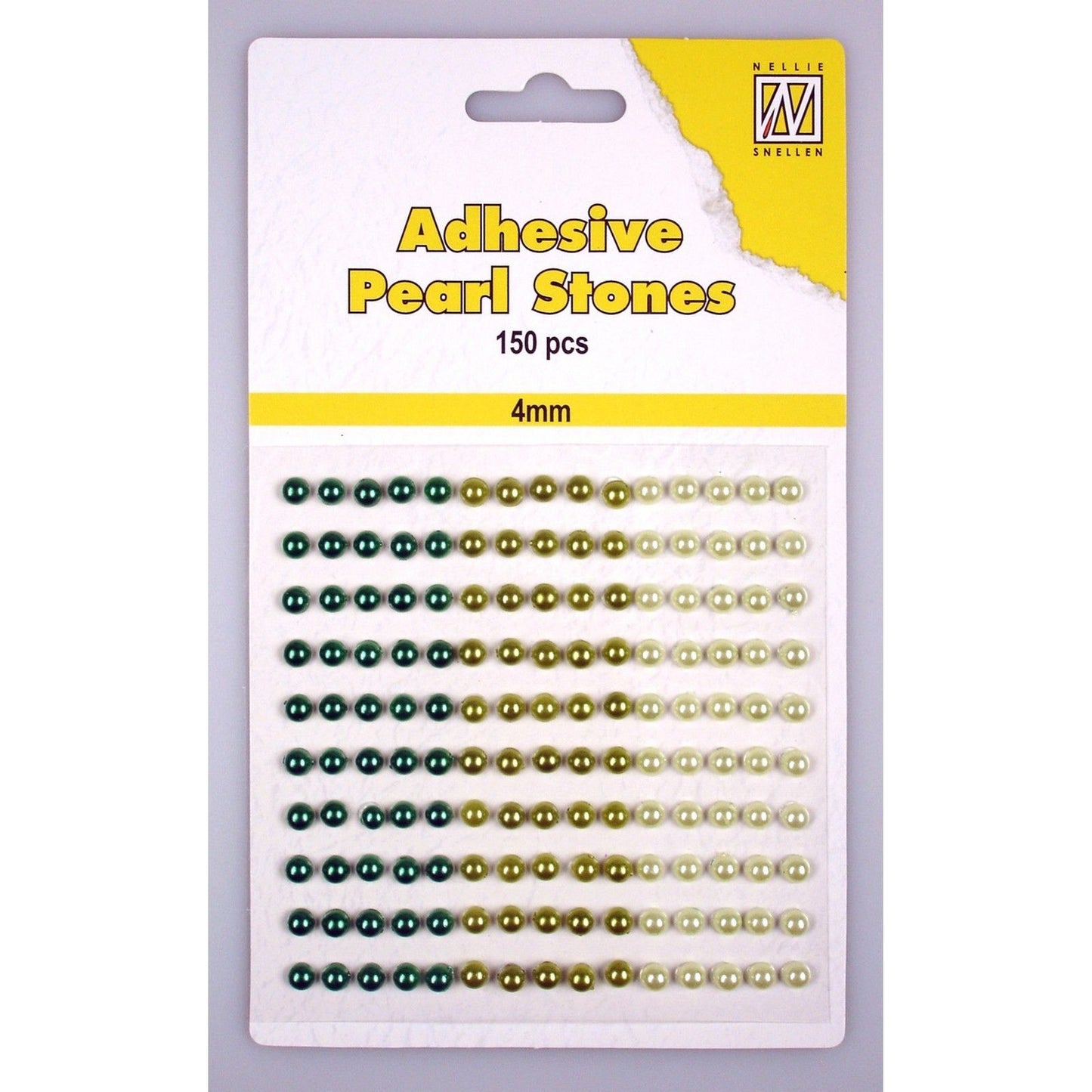 Le choix de Nellie • perles adhésives 150 pièces feuille 4mm 3 tons vert