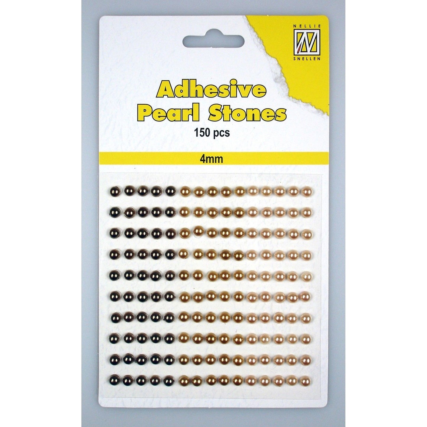 Le choix de Nellie • perles adhésives 150 pièces feuille 4mm 3 tons marron