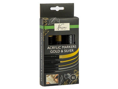 Creative craft group nassau ensemble de marqueurs acryliques or argent - 5 pcs.
