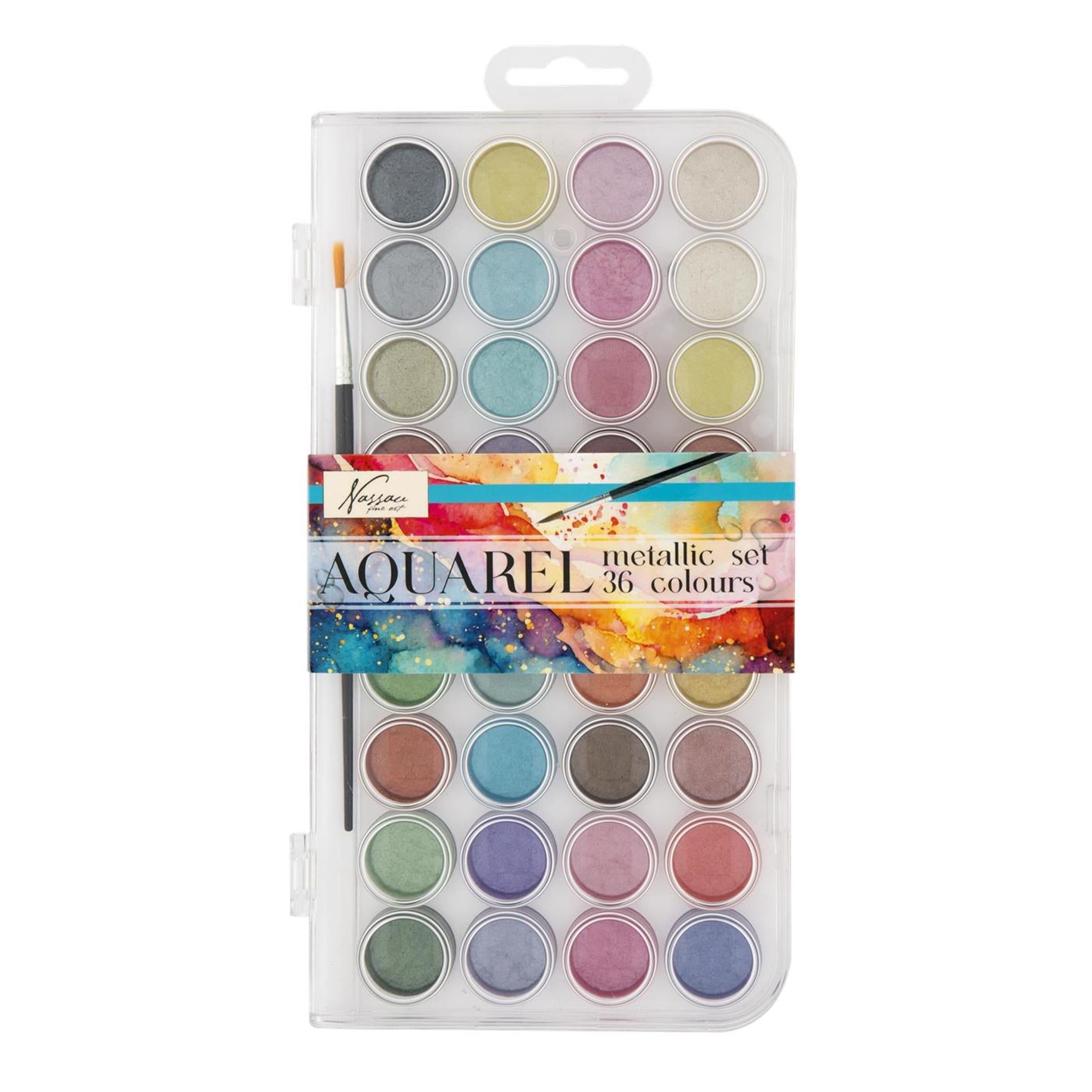 Palette de peinture Creative Craft Group Metallic Aquarel, 36 couleurs