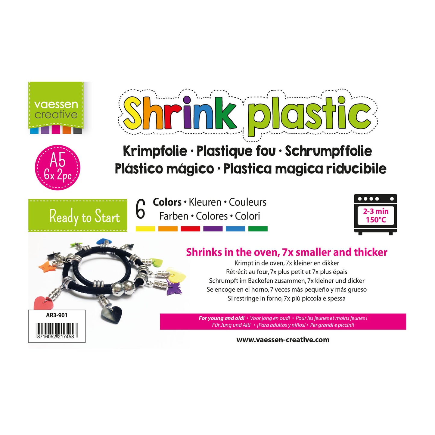 Vaessen creative • assortiment de films rétractables a5 12pcs