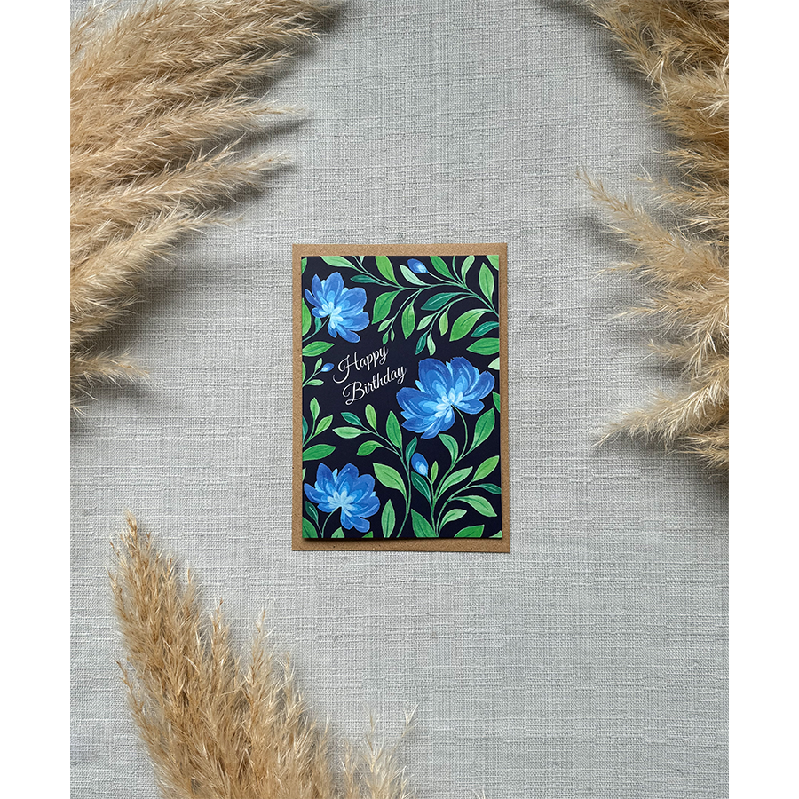 Art by andu carte de voeux vigne bleue