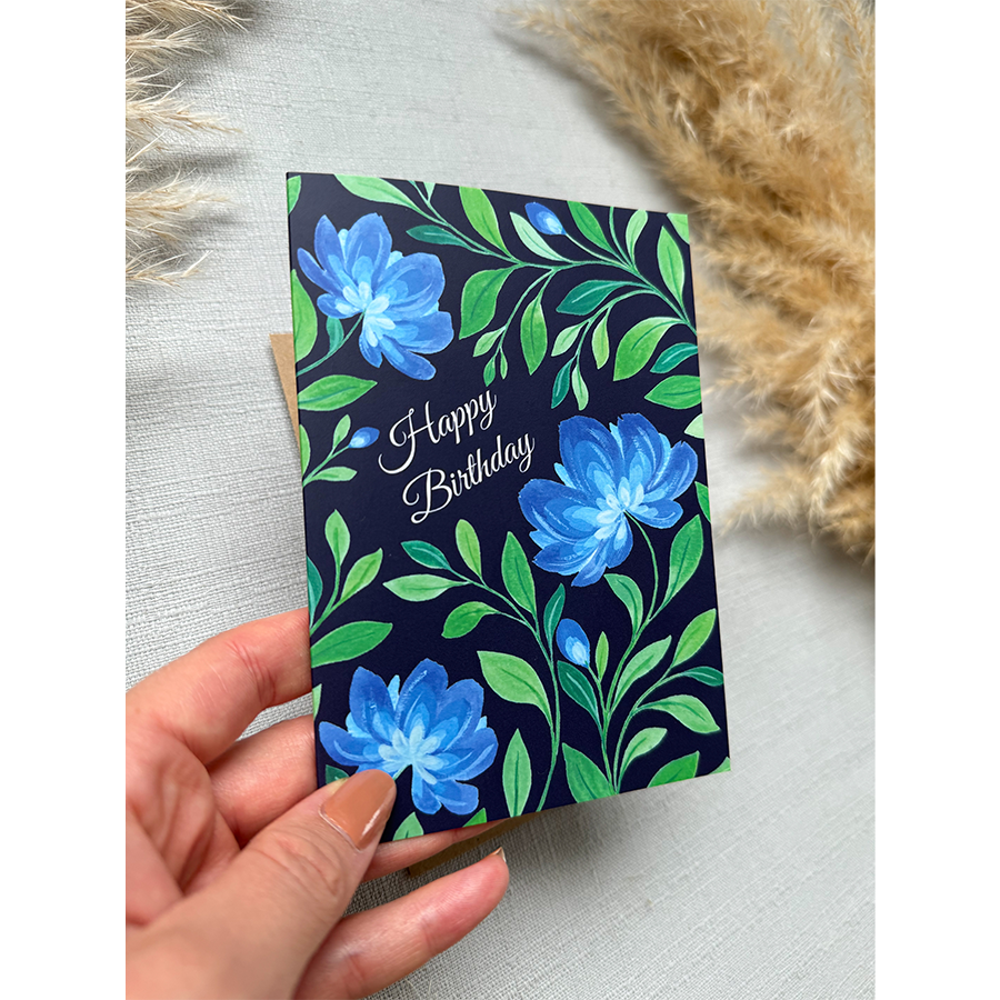 Art by andu carte de voeux vigne bleue