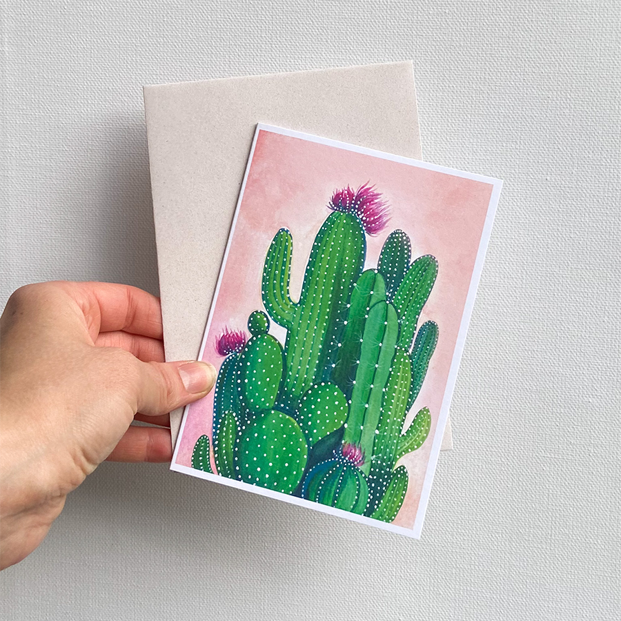 Art by andu carte de voeux cactus