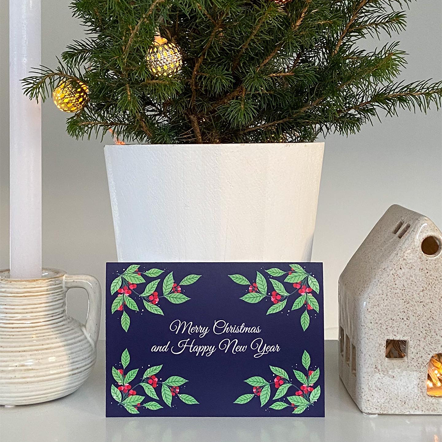 Art by andu carte de voeux noël bleu