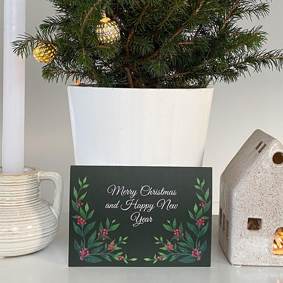 Art by andu carte de voeux Noël vert