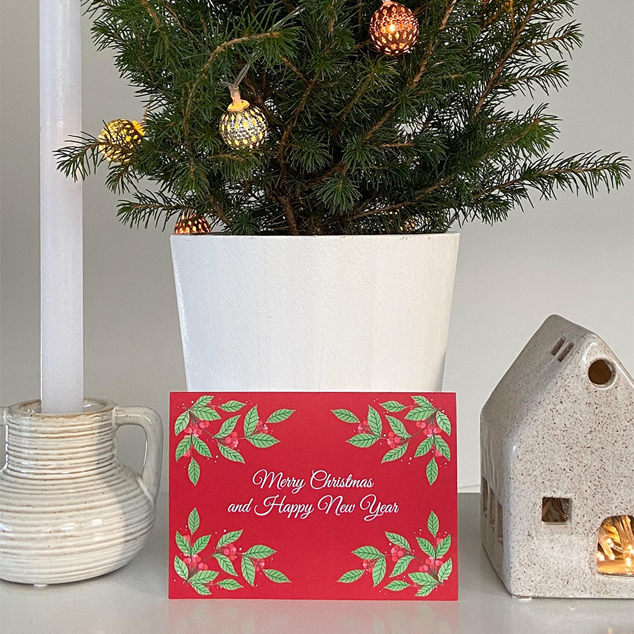 Art by andu carte de voeux Noël rouge