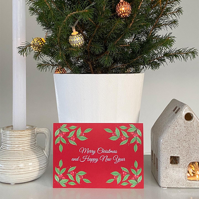 Art by andu carte de voeux Noël rouge