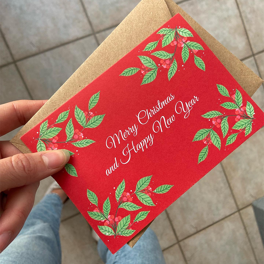 Art by andu carte de voeux Noël rouge