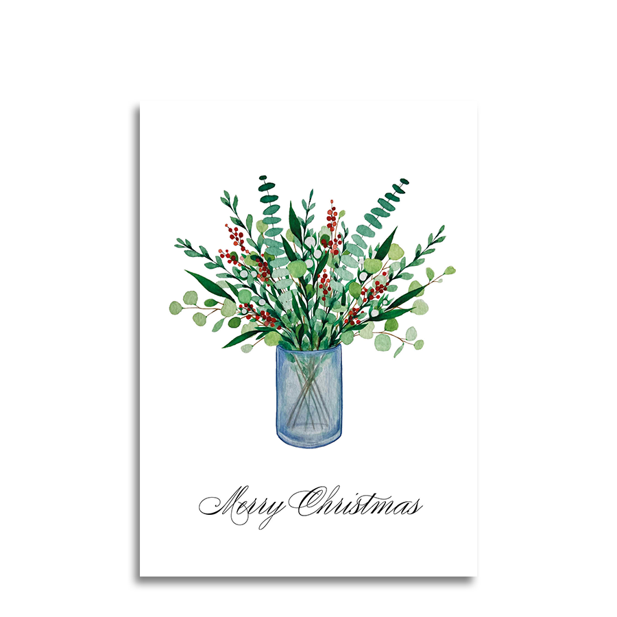 Art by andu carte de voeux vase de Noël