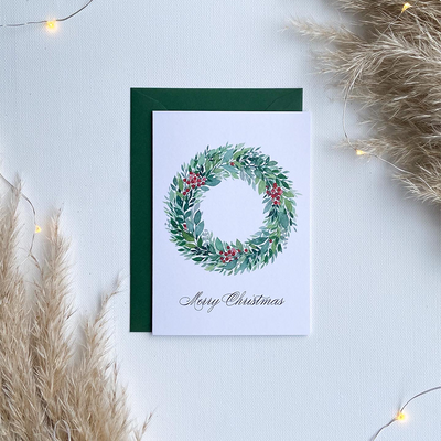 Art by andu carte de voeux couronne de Noël