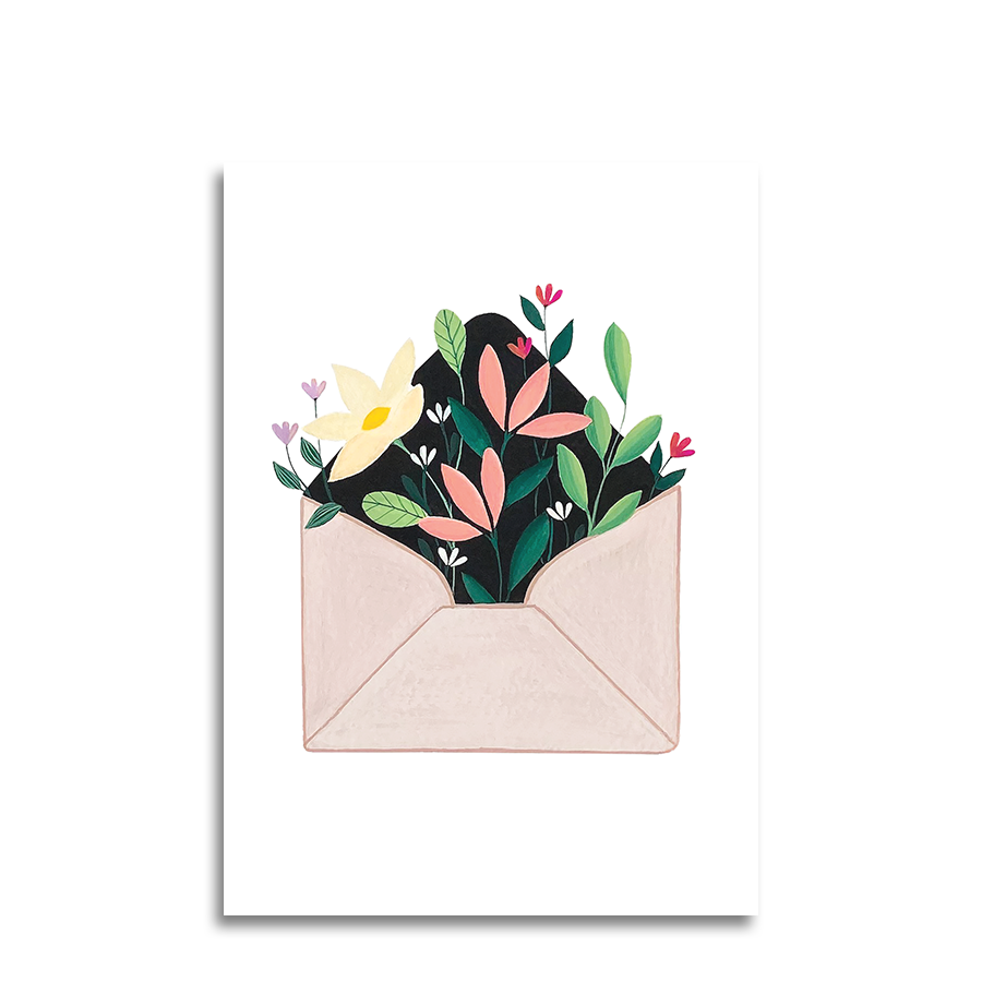 Art by andu enveloppe de fleur de carte de voeux