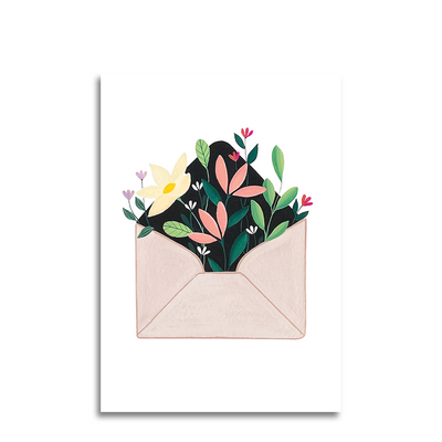 Art by andu enveloppe de fleur de carte de voeux