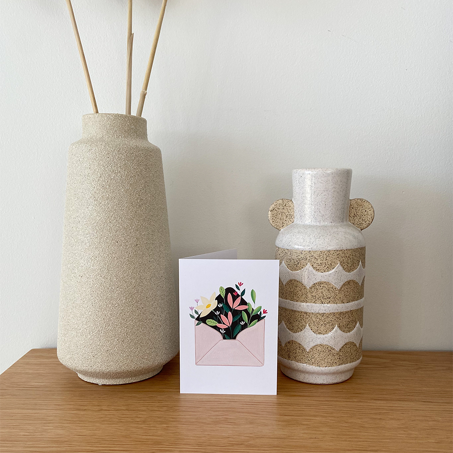 Art by andu enveloppe de fleur de carte de voeux