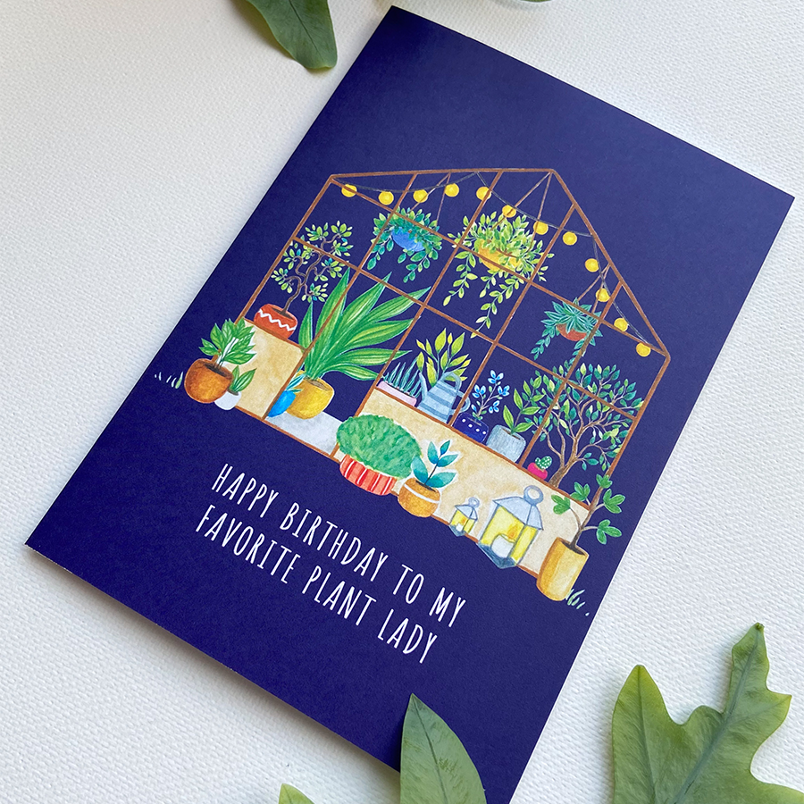 Art by andu carte de vœux jardin à effet de serre