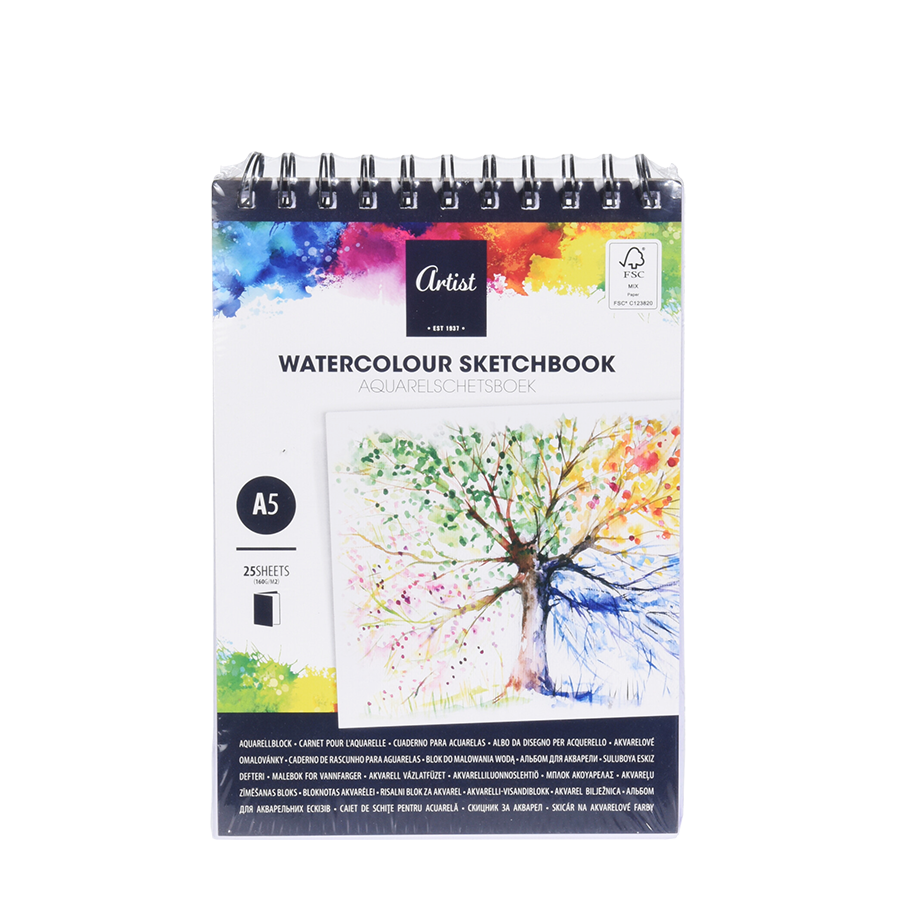 Carnet de croquis aquarelle d'artiste a5