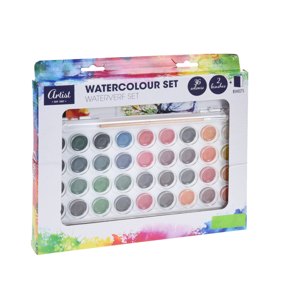 Ensemble aquarelle d'artiste 36 couleurs
