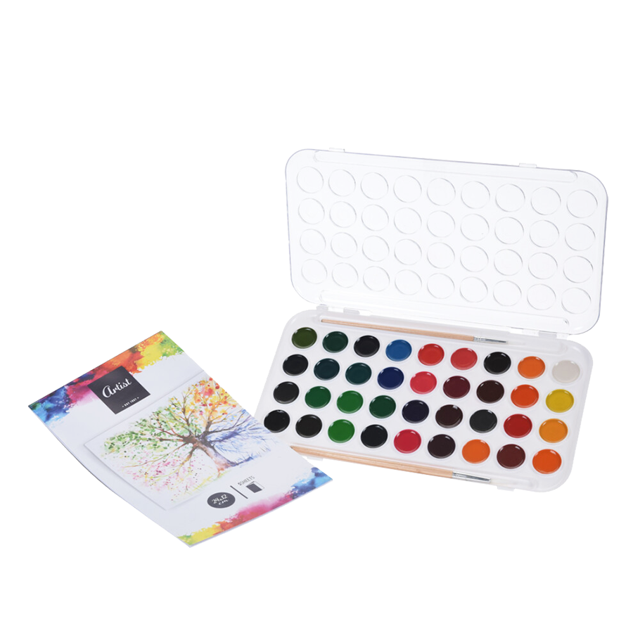 Ensemble aquarelle d'artiste 36 couleurs