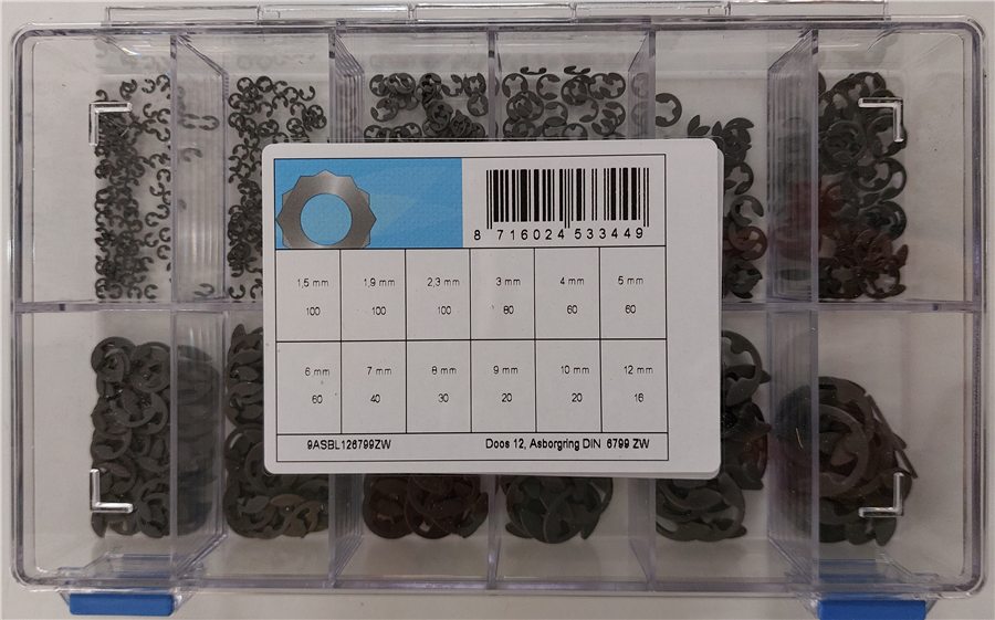 Assortiment de bagues de retenue d'essieu d6799 noir