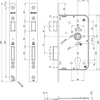 Serrure de porte Assa Abloy 2420 | dm65mm | pc72mm | trou de manivelle 8mm | plaque frontale acier inoxydable 24x235mm rectangulaire | Dr 1+3 2+4 - 7262018
