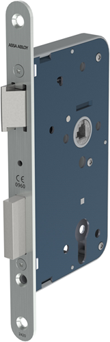 Serrure de porte Assa Abloy 2420 | dm65mm | pc72mm | trou de manivelle 8mm | plaque frontale acier inoxydable 24x235mm rectangulaire | Dr 1+3 2+4 - 7262018