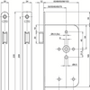 Serrure à barillet Assa Abloy 2465 | dm50mm | trou de manivelle 8mm | plaque frontale en acier peint 20x235mm arrondie | Dr 1+3 2+4 - 7962040