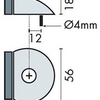 Butée de porte Assa Abloy en acier inoxydable | arrêt de porte au sol demi-lune | ø56x48x18mm | caoutchouc 8mm | longueur : 48 mm - p000238189-001-001