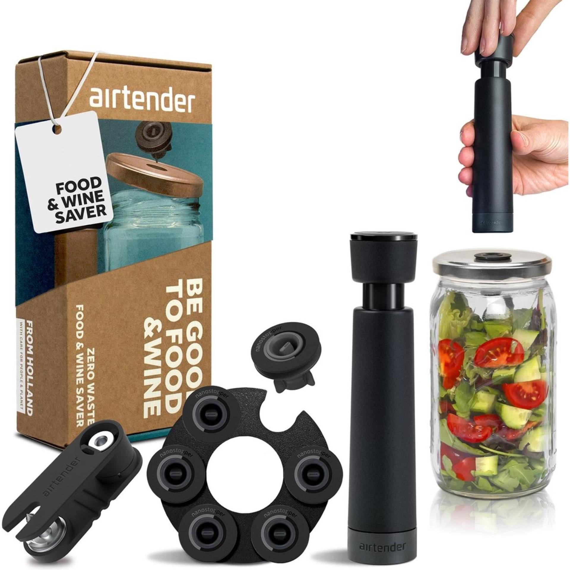 Airtender Vacuum Set pour la nourriture du vin - Boîte-cadeau