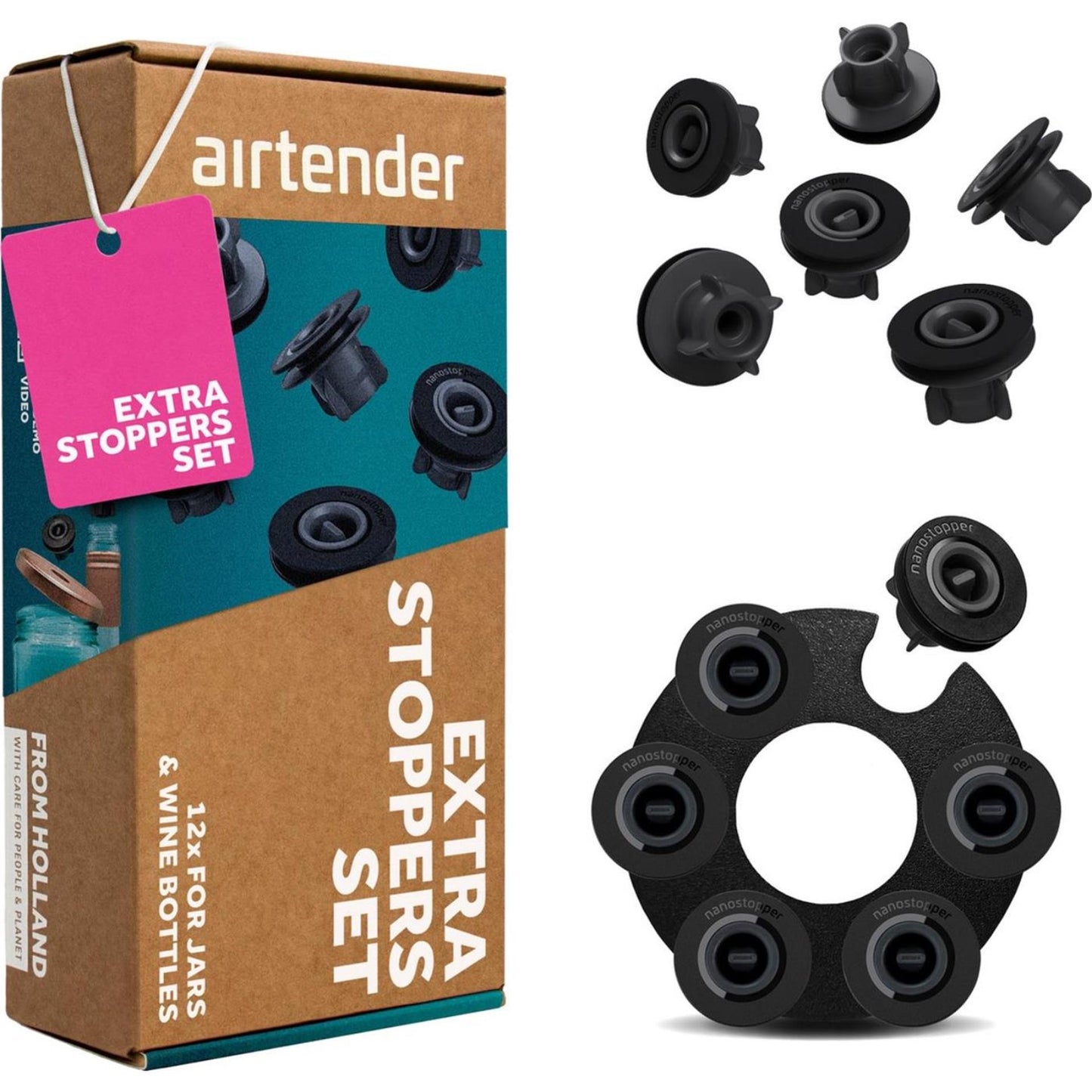 Airtender 12 bouchons de vin dans une boîte cadeau