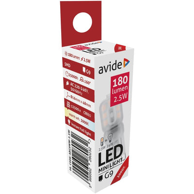 Avide LED G9 2,5W WW 3000K 180 Lumens