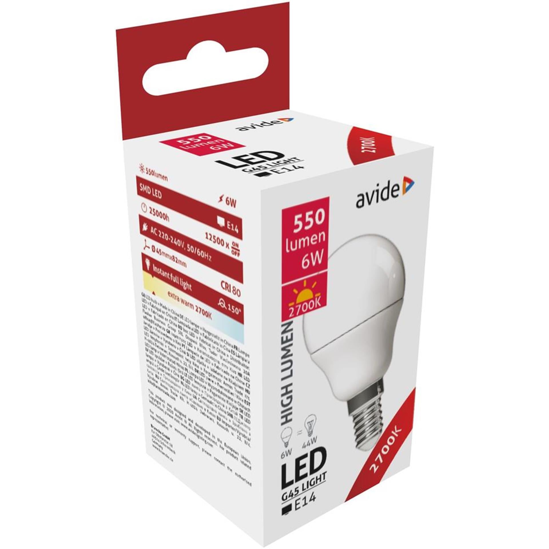 Lampe LED Avide E14 6W 2700K EW 450lm