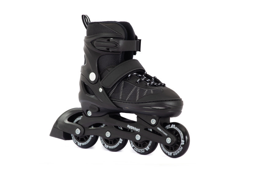 Aventuri - Aventuri Verstelbare Inline Skates Semi-softboot Zwart maat 30-33 (S)