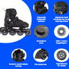 Aventuri Réglable en ligne patins semi-doux noir taille 34-37 (m)