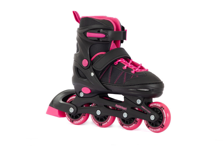 Aventuri Réglable en ligne Skates semi-doux Black Pink Size 38-41 (L)